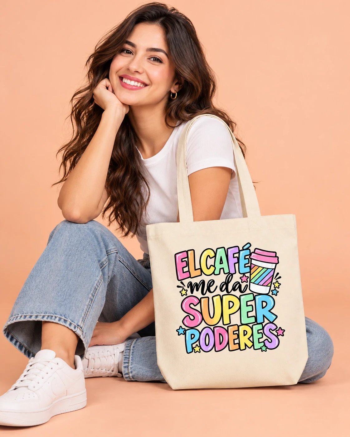 Bolso Tote Bag Beige El Café Me Da Superpoderes - Image 3